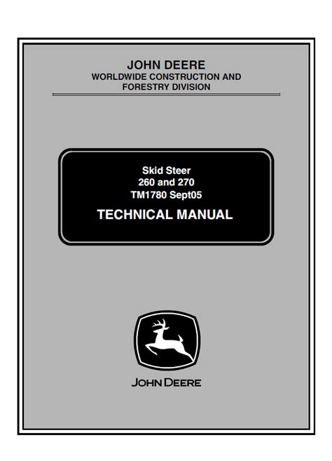 john deere 270 skid steer controls|john deere 260 service manual.